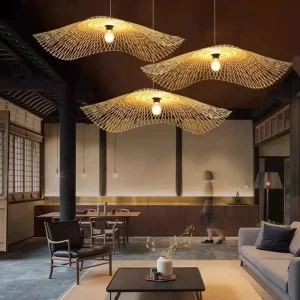 โคมไฟเพดาน จักสานไม้ไผ่